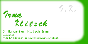 irma klitsch business card